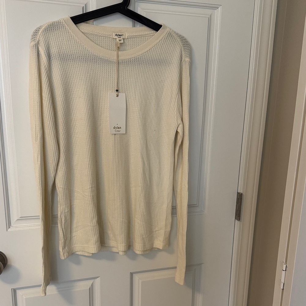 Dylan Classic Cream Waffle Knit Top NWT
